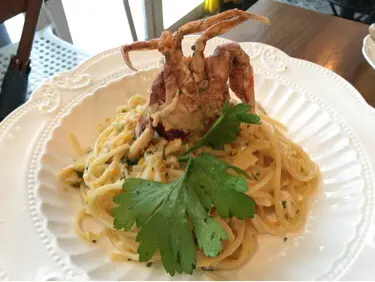 黃金軟殼蟹意粉