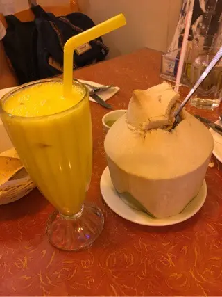 椰青,芒果乳酪