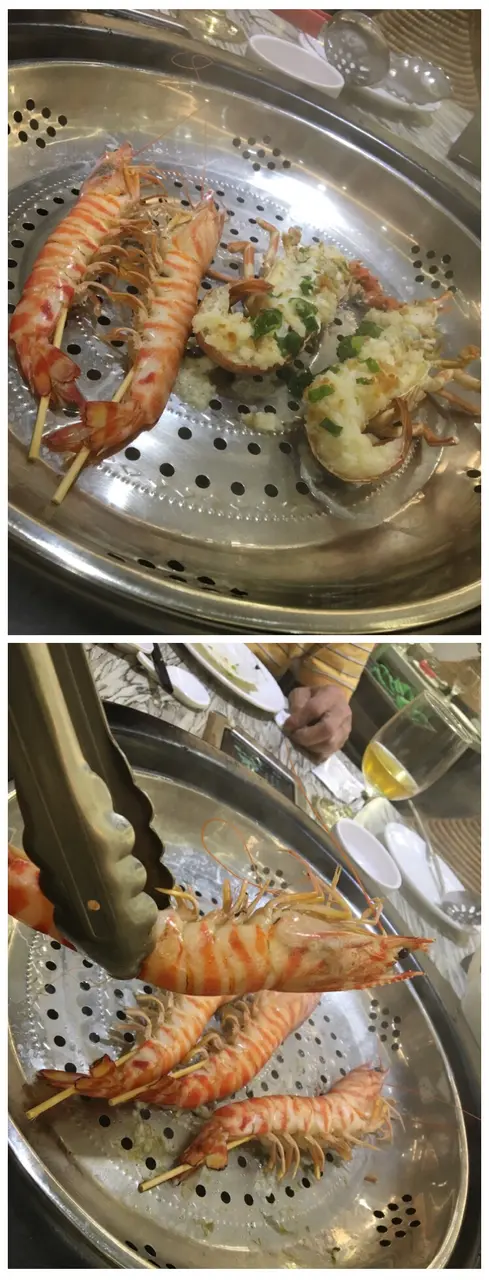 花竹蝦生猛大隻,龍蝦濃濃香蒜味
