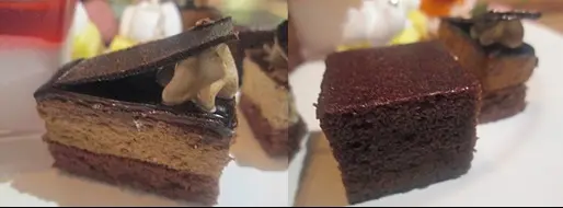 黑松露朱古力蛋糕朱古力味相當濃郁; 朱古力布朗尼亦不錯