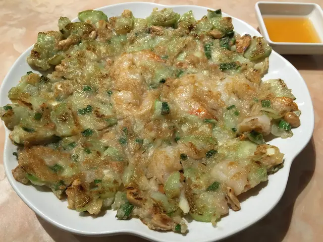 水瓜,其實就是我們耳熟能詳的絲瓜,
水瓜烙和蠔仔烙差不多,都是用鴨蛋煎的蛋餅。