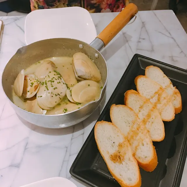 清酒煮大蜆配法包