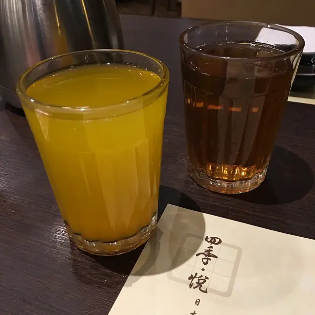 橙汁,蜜桃茶