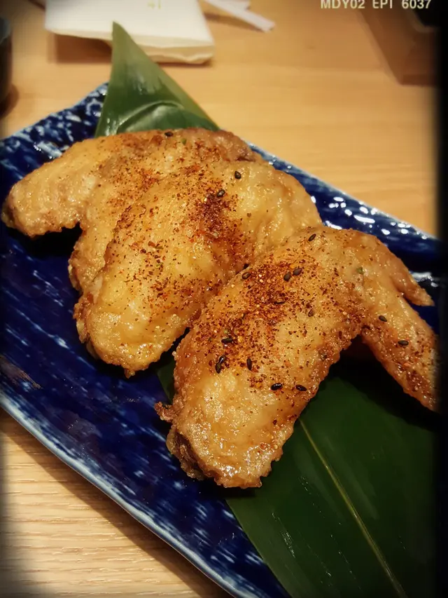 炸九州雞翼配甜醬油及黑七味（$88）