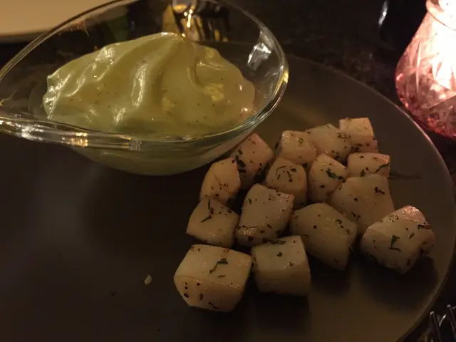 Grilled Cuttlefish with Green Allioli Foam