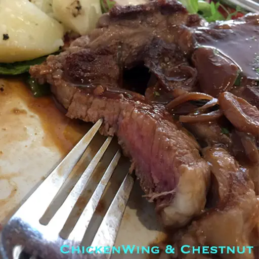 肉眼扒配紅酒乾蔥燒汁