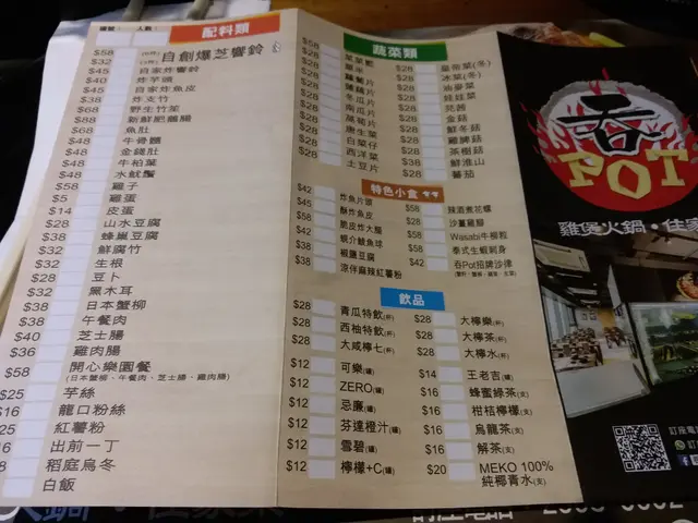 只有一張點餐紙，種類還算ok。