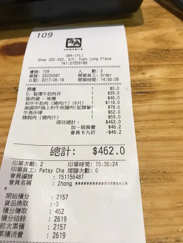 $462  午餐，唔算平