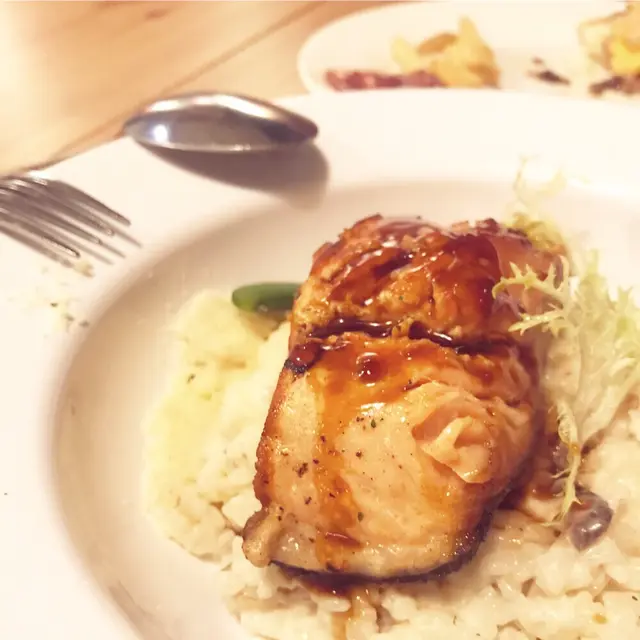 香煎三文魚risotto  