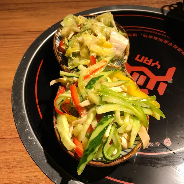 柚子沙律 鮑撈起手撕雞