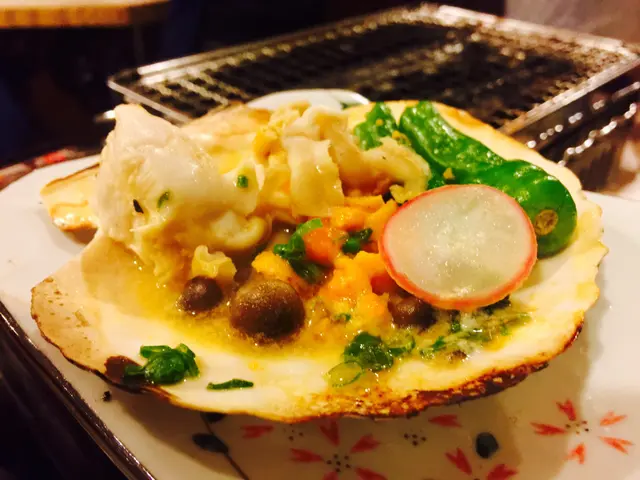 松葉蟹膏帆立貝燒