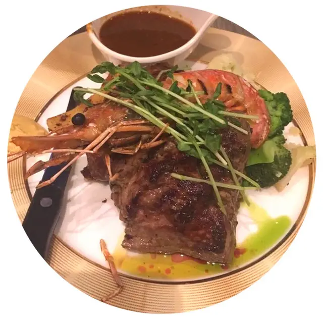 特級牛柳配阿根廷紅蝦