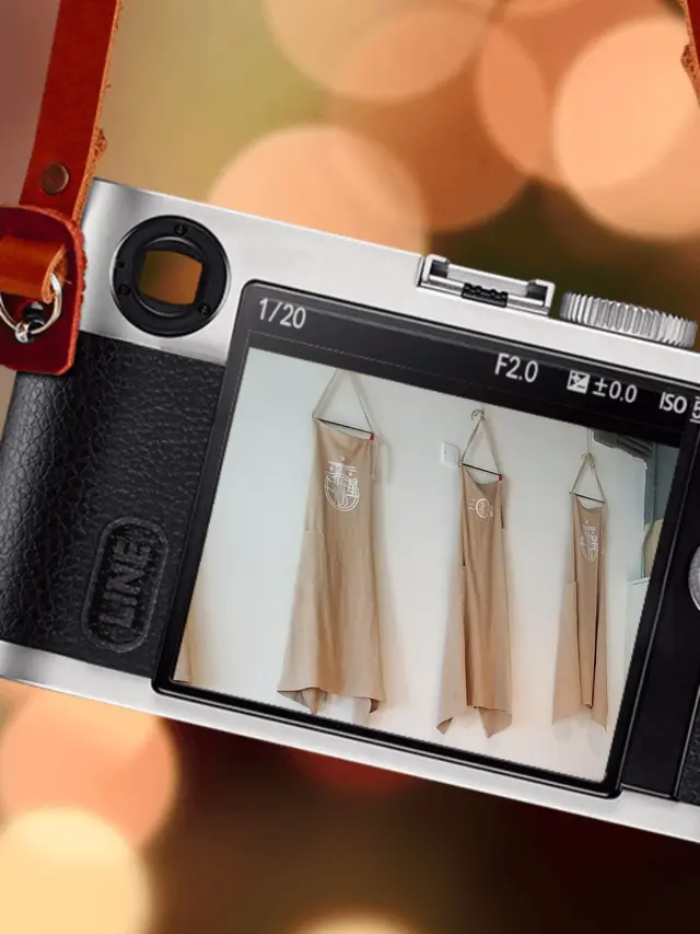 內牆掛出多件米色圍裙