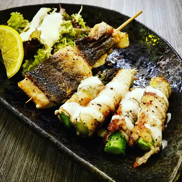 白鱔串燒 $78 & 黑豚肉露筍卷 $58