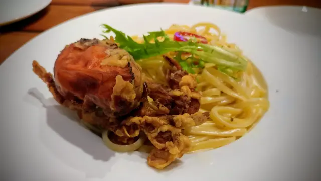 軟殼蟹白汁扁意粉