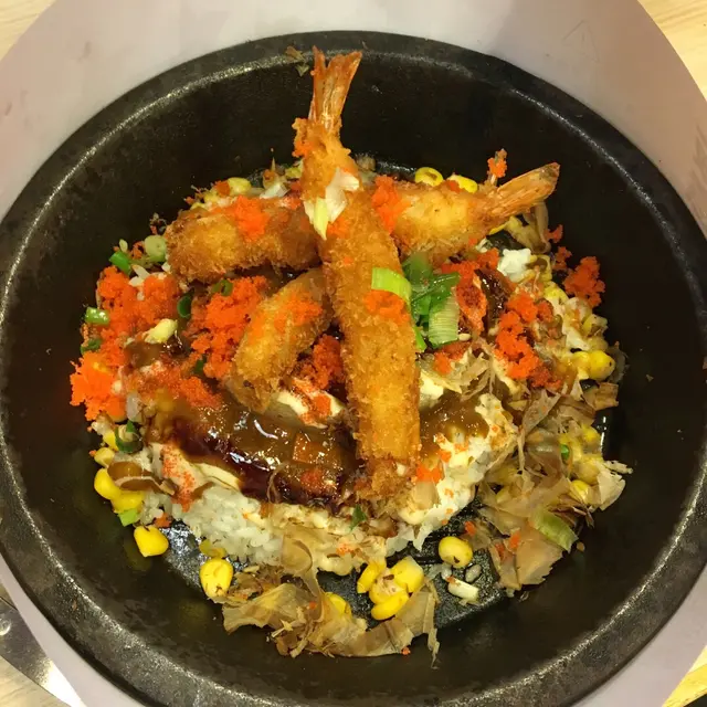 吉列大蝦·菠蘿·蟹子咖哩芝士鐵板飯