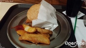 芝士吉列魚柳包餐 - 元朗的銀咖哩