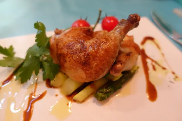 Slow Cooked Rosemary Spring Chicken with Asparagus