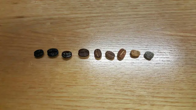 由淺煎到深煎的咖啡豆