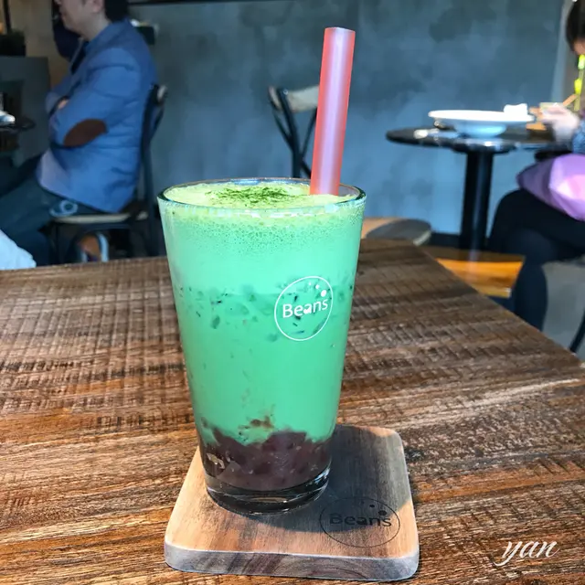 小倉紅豆泡沫鮮奶綠茶