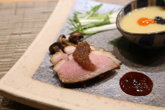 前菜:鴨胸、粟米湯