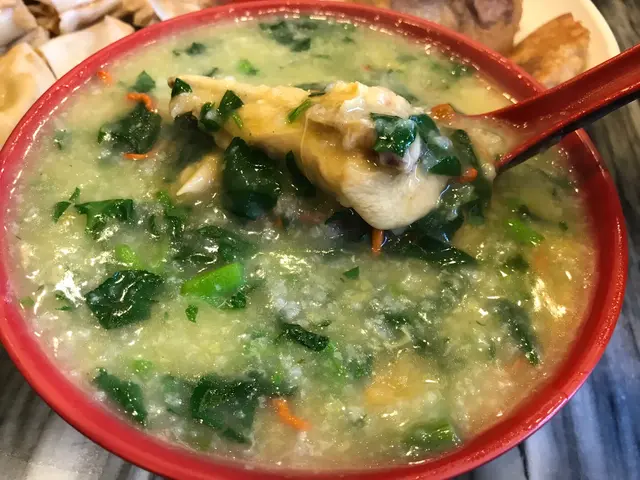 蟲草花滑雞粥+西洋菜