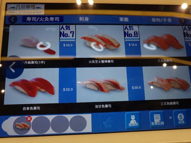 坐低後,在座位前有一部電子菜單點菜,可以十分快速,不需要麻煩到店員幫我們下單。