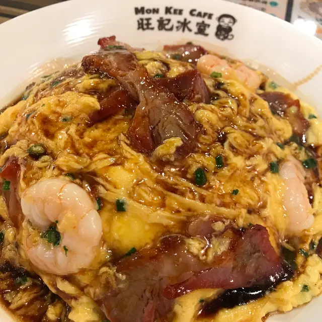 滑蛋叉燒蝦飯
