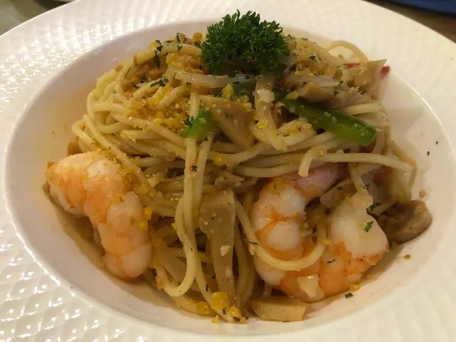 香辣蒜香蝦意大利麵