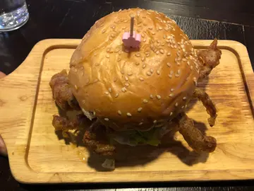 ソフトシェルのハンバーガー