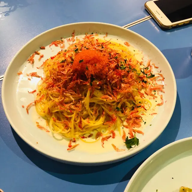 櫻花蝦明太子天使麵