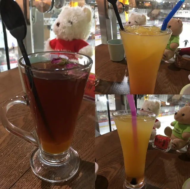 熱情玫瑰(玫瑰花茶熱情果)、草子苺苺(士多啤梨橙汁)、橙色派對(芒果橙汁)