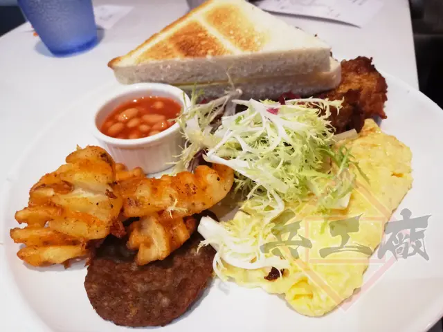 歐陸早餐(雞扒,漢堡扒,炒蛋)