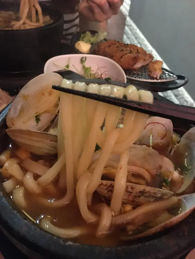 鮮活蜆石燒手打烏冬