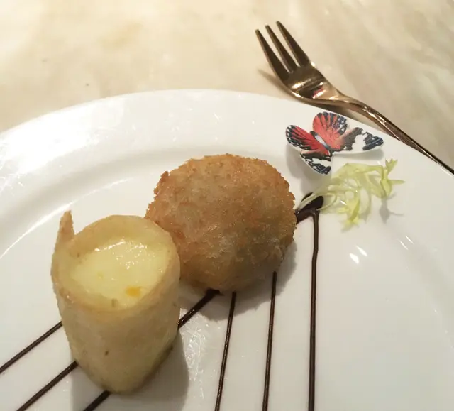 黃金脆奶卷(左); 狀元湯丸(右)