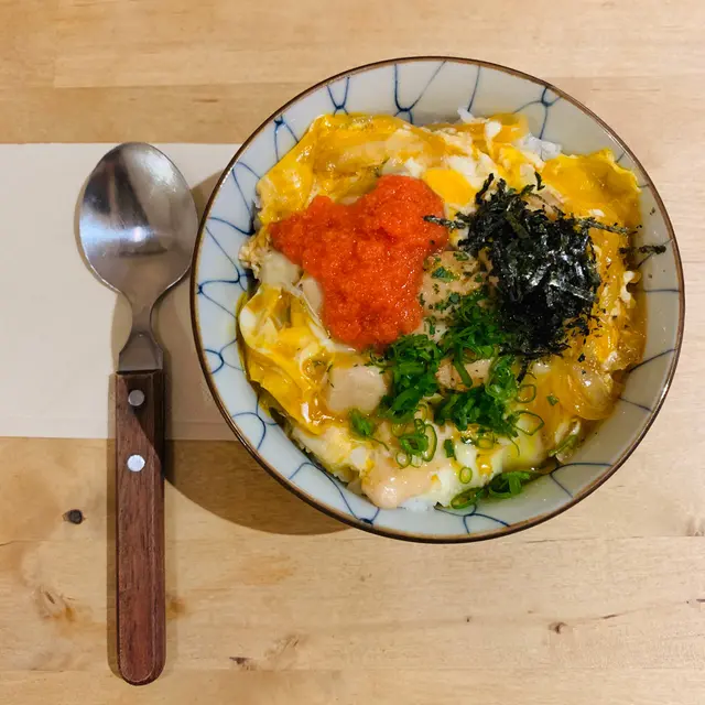 明太子拌雞肉親子丼