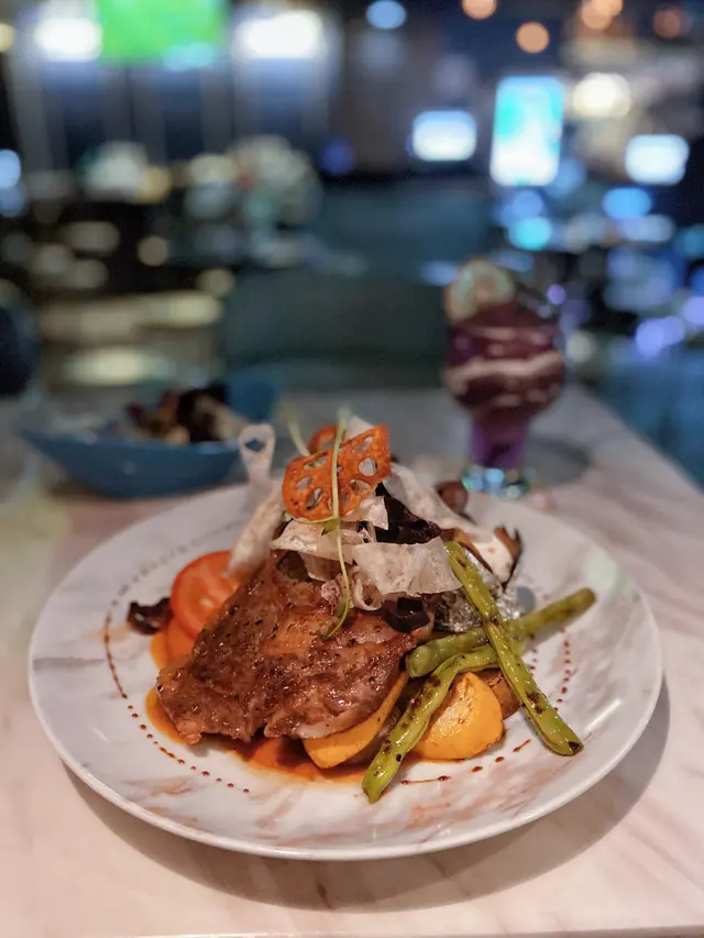 美國肉眼牛扒配燒肉汁