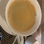 Coffee  served  with  HOT  coffee  creme  