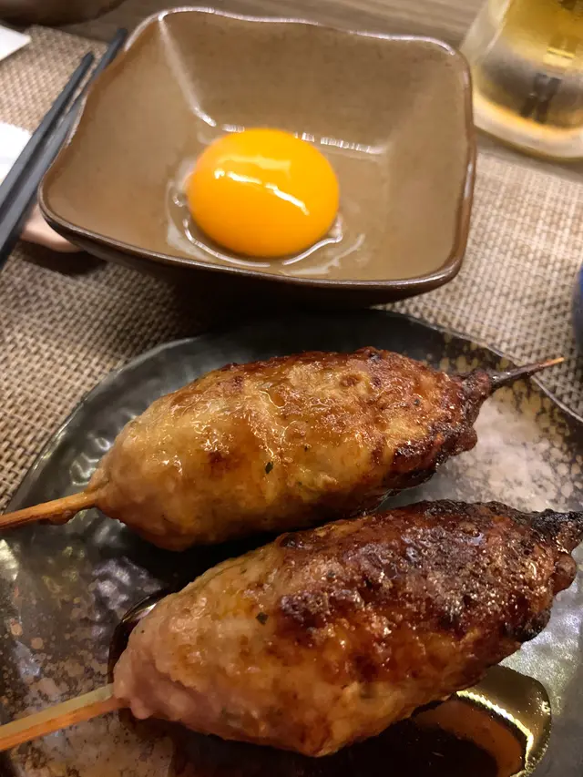 月見免治豚肉串