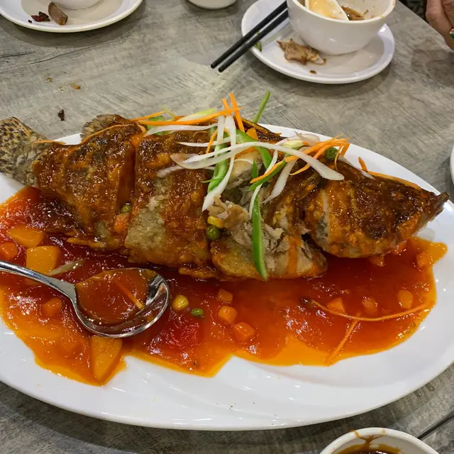 味道不錯，但桂花魚的皮不夠脆