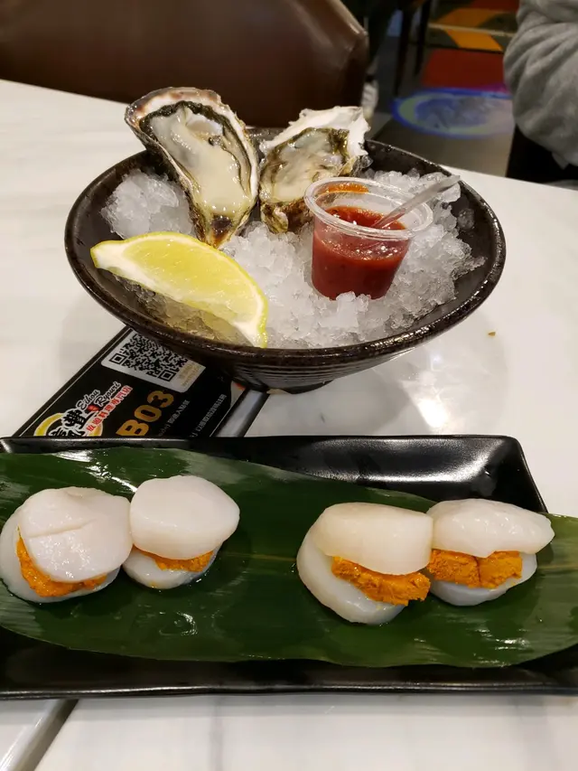 生蠔雖然唔係好厚肉，鮮甜:海膽帶子真係好有口感，海膽無腥味
