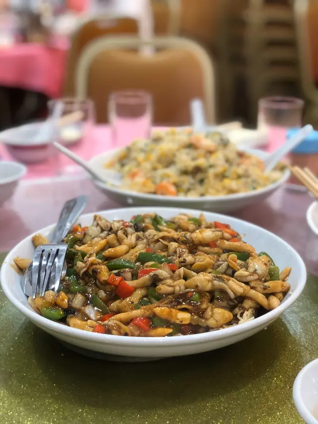 豉椒炒蟶子配米粉底