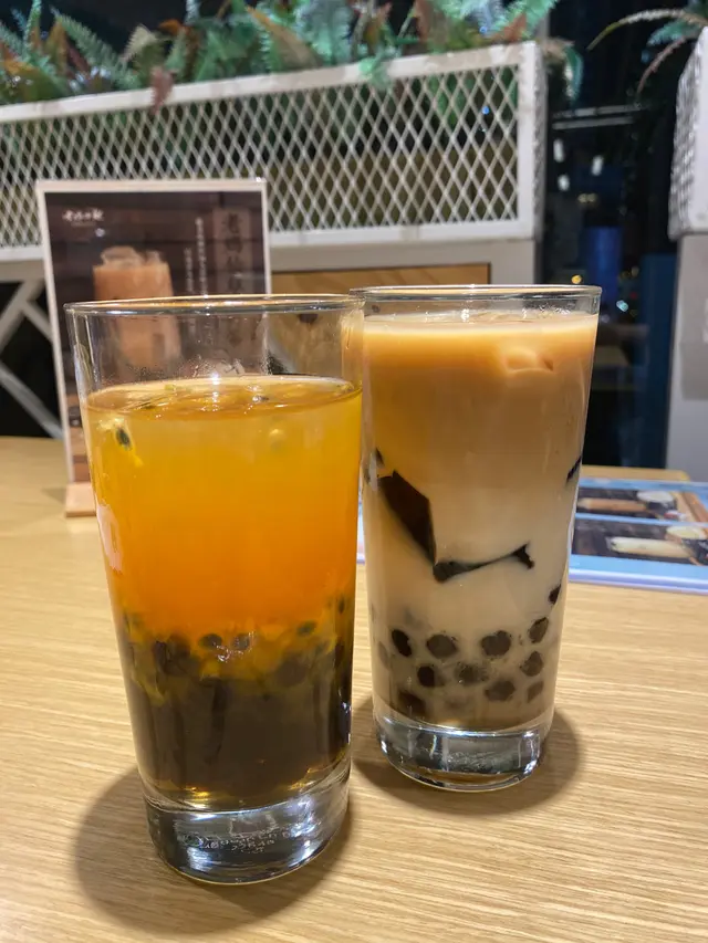 百香國寶茶 & 仙草凍奶茶