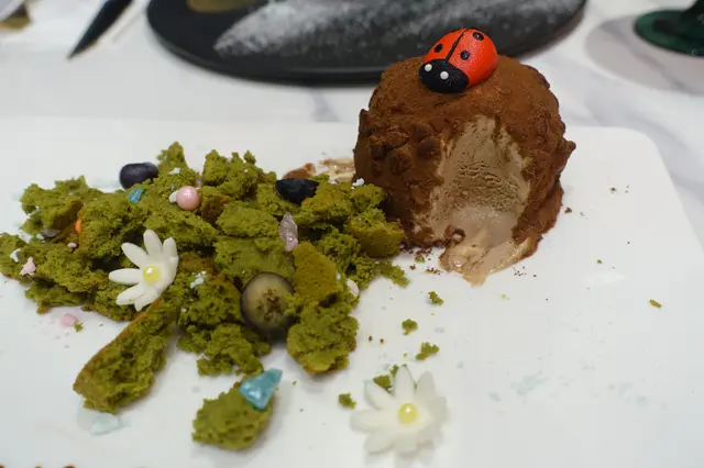 啡色圓球狀的是朱古力雪糕表面灑上朱古力,令其無咁快融化!