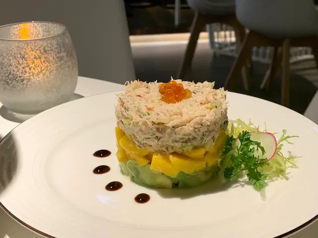 芒果蟹肉牛油果塔
