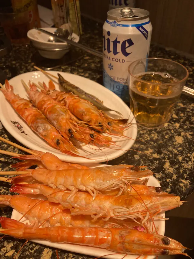 燒蝦加啤酒