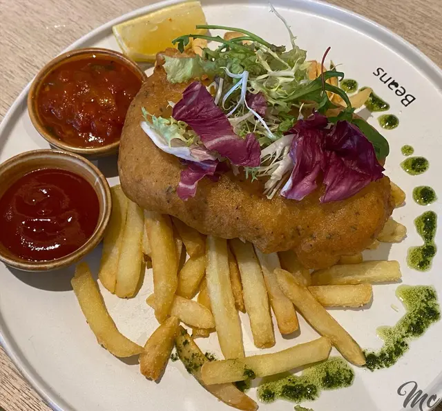 炸龍脷魚柳著條+辣蕃茄醬