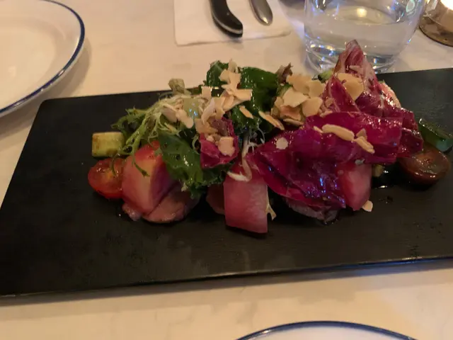 Watermelon salad with sous vide shor 