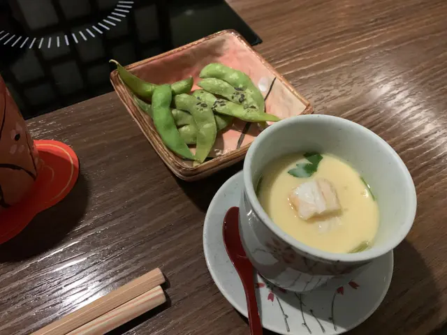 前菜:烤毛豆、蒸蛋