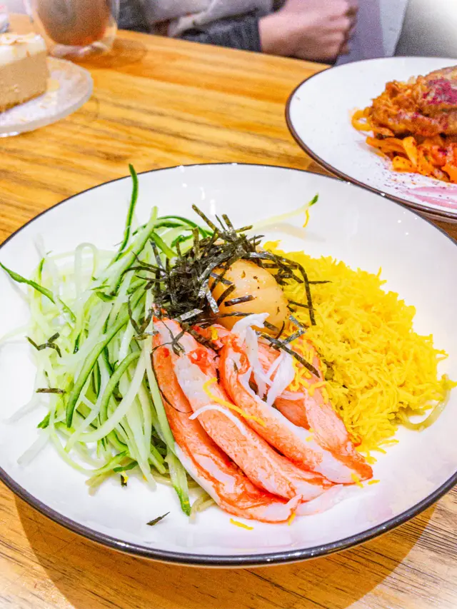 香煎帶子柚子汁冷麵